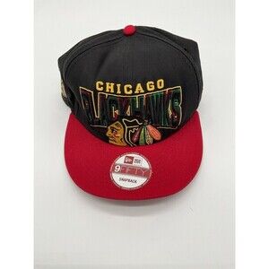 New Era 9Fifty Chicago Blackhawks Snapback Hat Raised Embroidery Logo OSFM